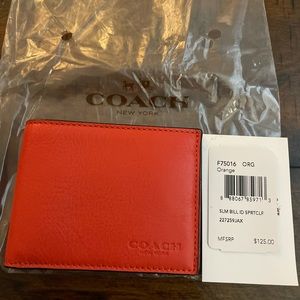 Brand New Orange Coach Wallet- $75